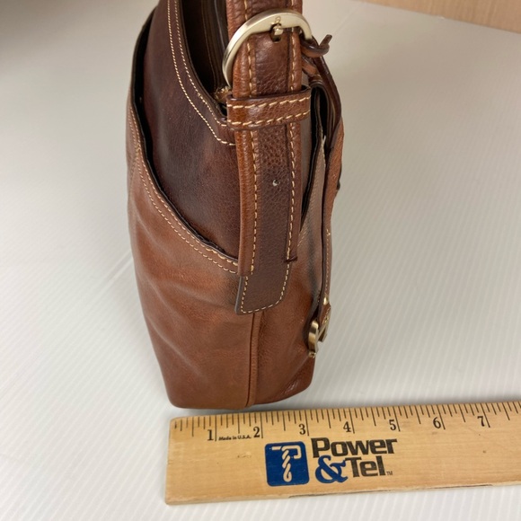 Etienne Aigner Horseshoe Leather Shoulder Bag Cognac Brown Equestrian - Picture 12 of 16